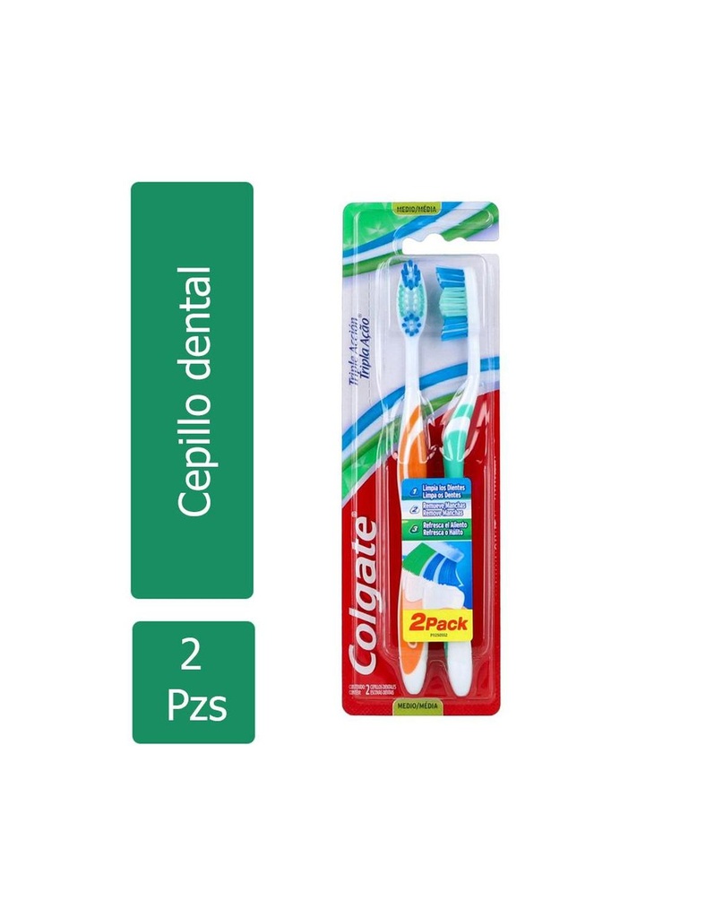 Cepillo Dental Colgate Triple Acción 2X1 