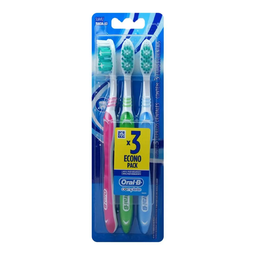 Cepillo Dental Oral B Complete 40 Suave 3 Piezas 