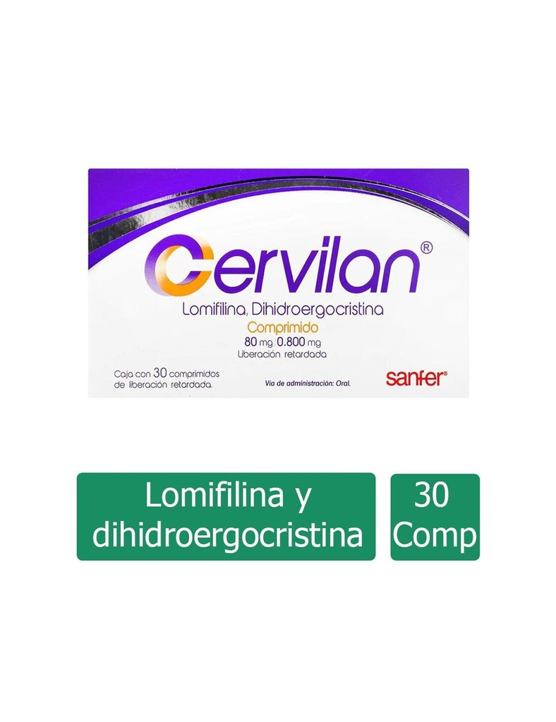 Cervilan 80/0.800 Mg 30 Comprimidos 