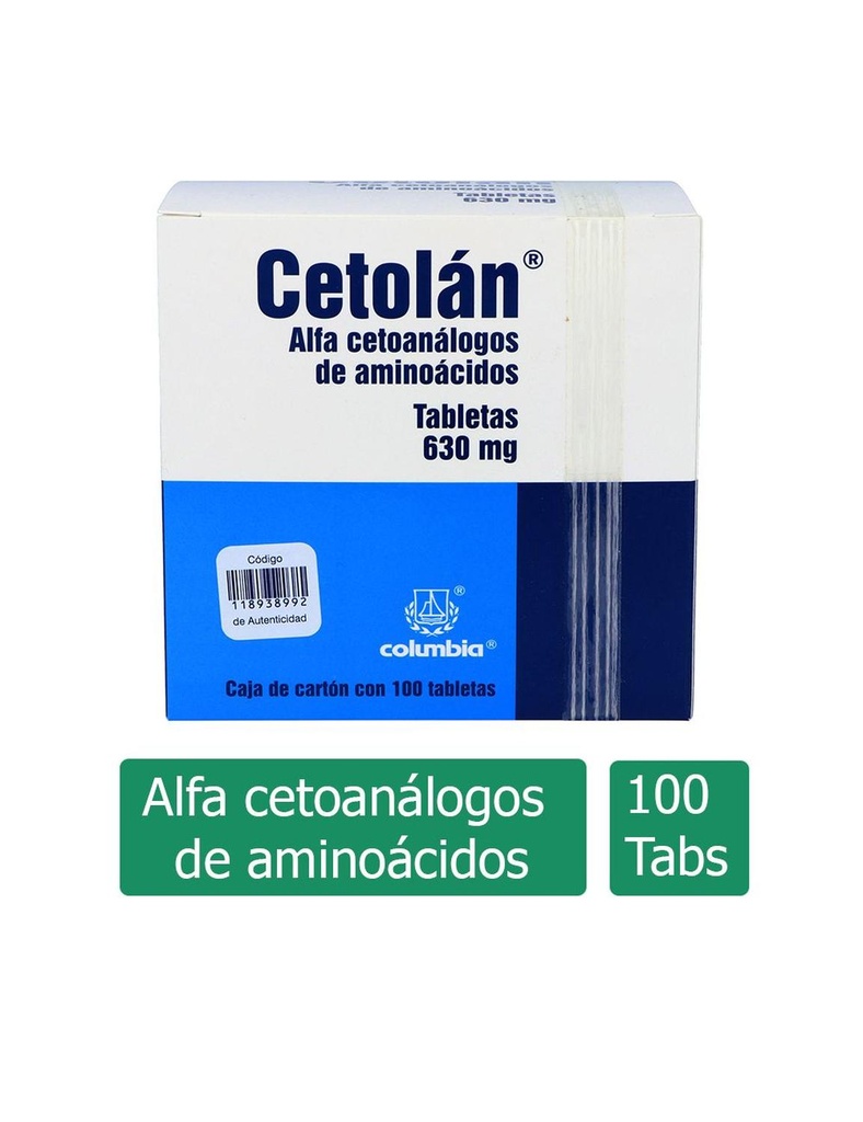 Cetolán 630 Mg 100 Tabletas 