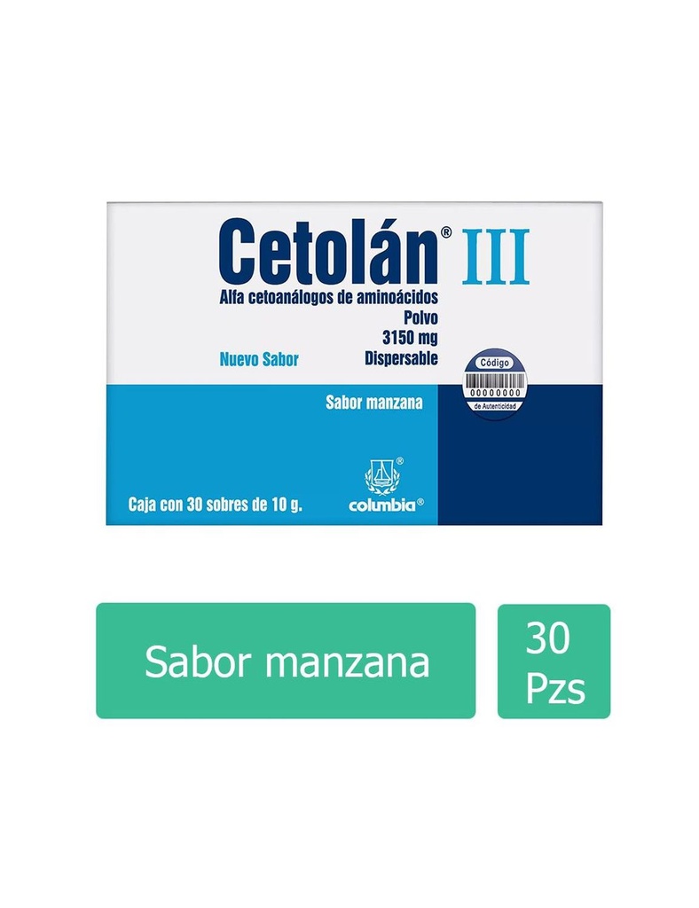 Cetolán III Manzana Polvo 10 G 30 Sobres 