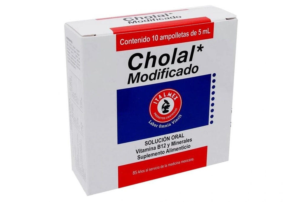 Cholal Modificado Suplemento Alimenticio 10 Ampolletas 5 Ml 
