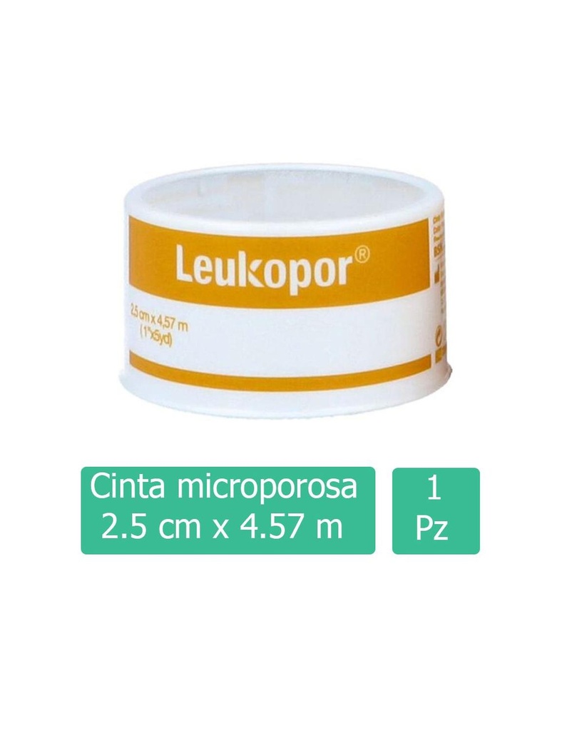 Cinta Microporosa Leukopor Piel 2.5 Cm X 4.57 M 