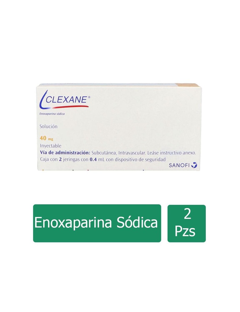 Clexane 40 Mg Solución Inyectable 2 Jeringas 
