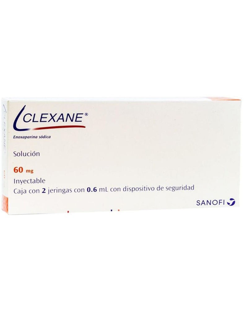 Clexane 60 Mg Solución Inyectable 2 Jeringas 0.6 Ml 