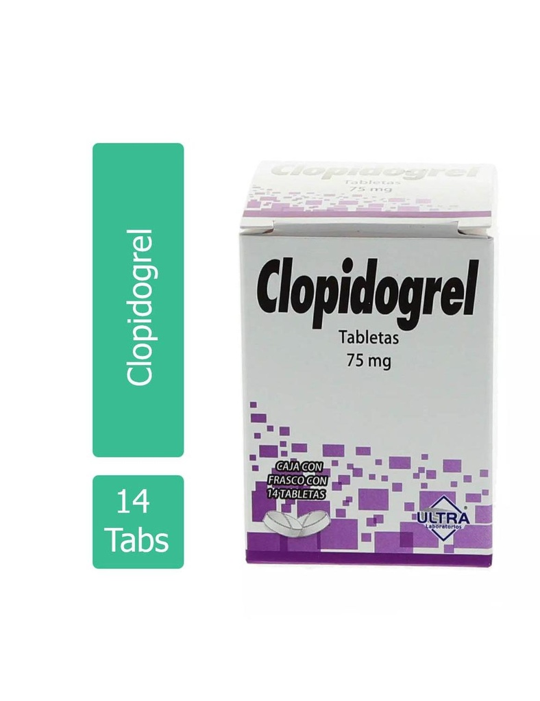 Clopidogrel 75 Mg 14 Tabletas Genérico Ultra Lab 
