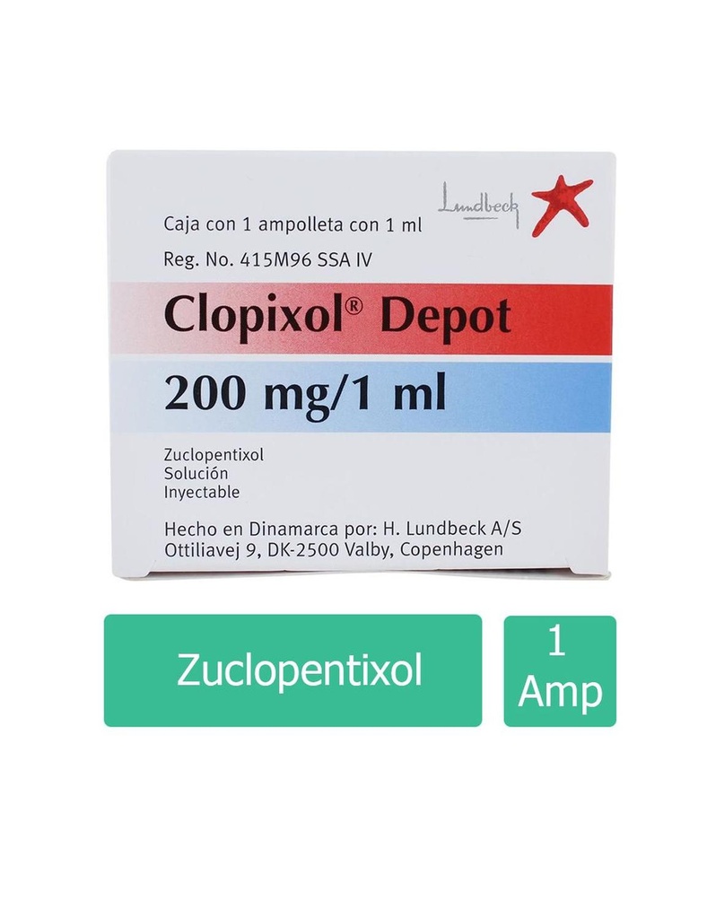 Clopixol Depot 200 Mg Frasco Ámpula 1 Ml 