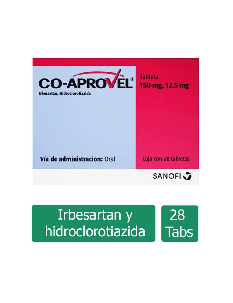 Co-Aprovel 150/12.5 Mg 28 Tabletas 