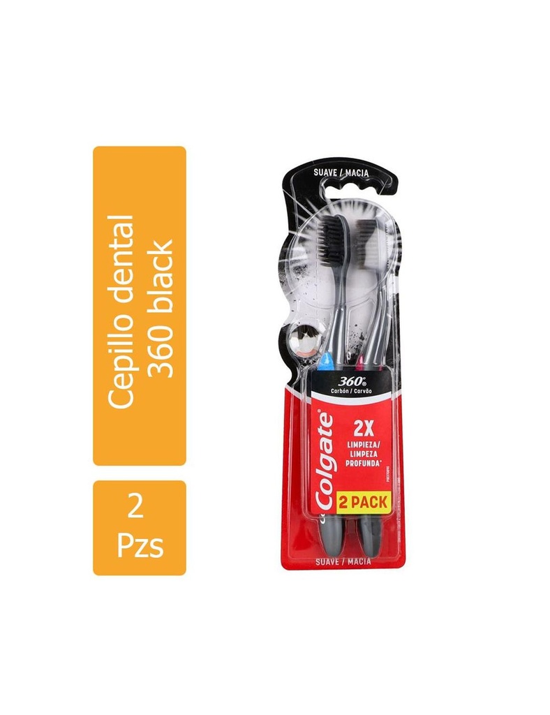 Cepillo Dental Colgate 360 Black 2X1 