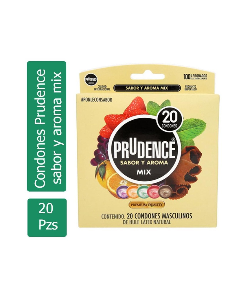 Condones Prudence Caja Con 20 Piezas Mixto