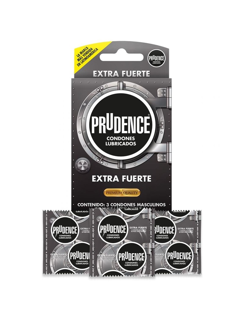 Condones Prudence Extra Fuerte Caja Con 3 Piezas