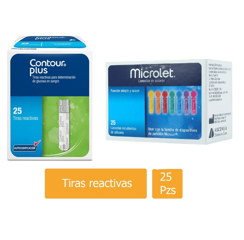 Contour Plus Tiras Reactivas 25 Piezas 