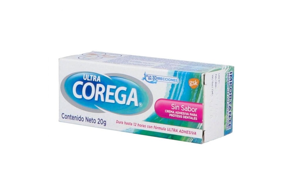 Adhesivo Corega Ultra Sin Sabor 20 G 