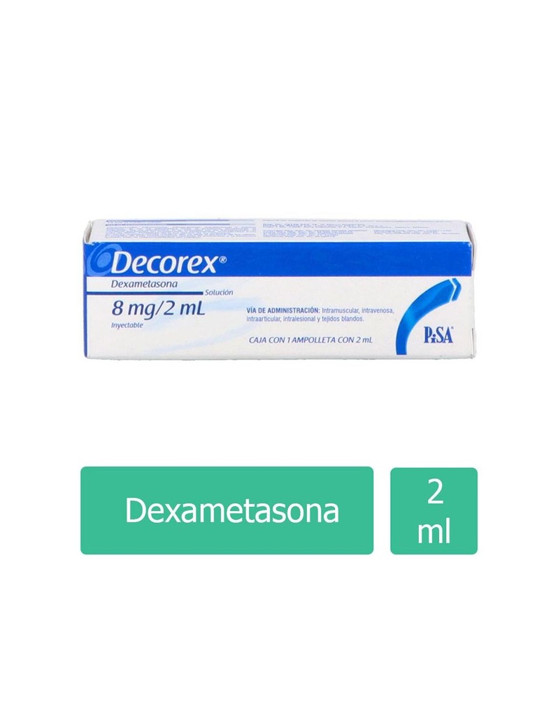 Decorex 8 Mg Solución Inyectable Ampolleta 2 Ml 