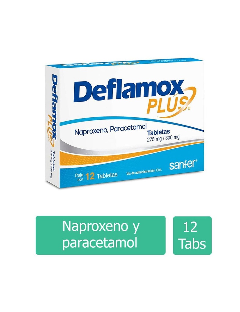 Deflamox Plus 275/300 Mg 12 Tabletas 