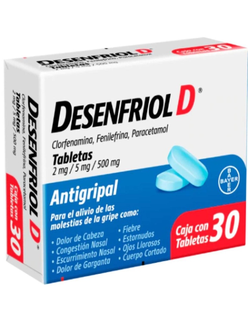 Desenfriol D 2/5/500 Mg 30 Tabletas 