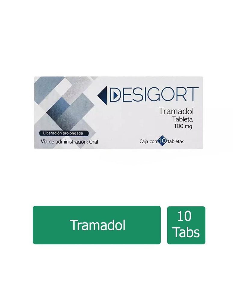 Desigort Tramadol 100 Mg 10 Tabletas Genérico Degorts 