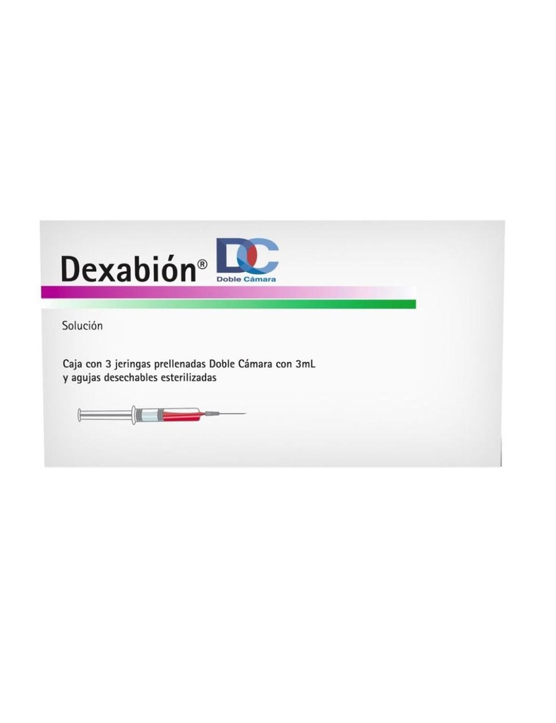 Dexabión DC 3 Jeringas Prellenadas Doble Cámara 3 Ml Y Agujas Desechables Esterilizadas 