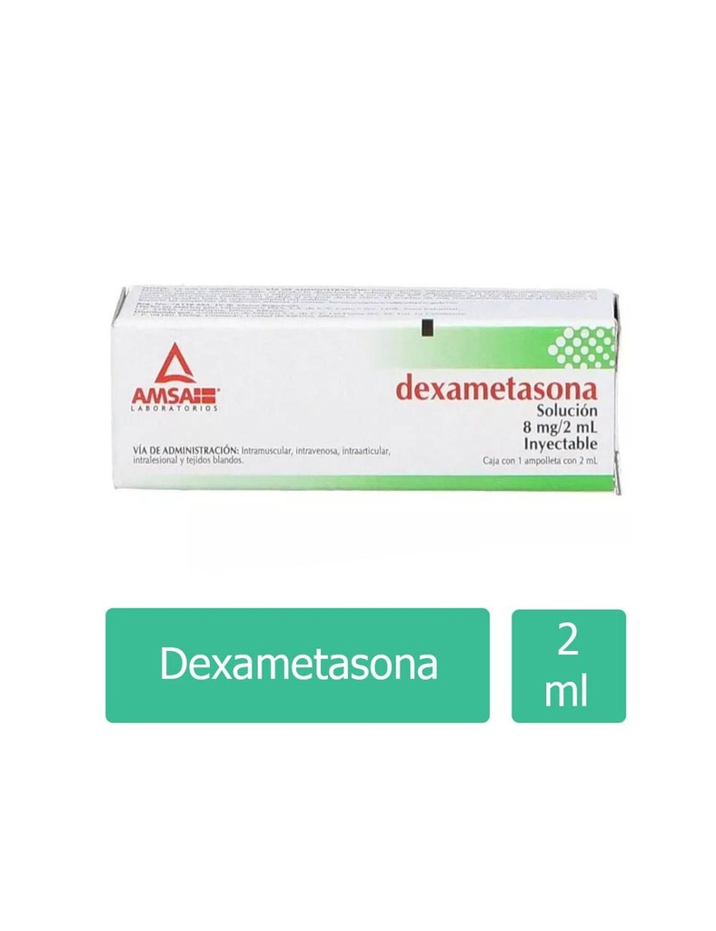 Dexametasona 8 Mg Solución Inyectable 2 Ml Genérico Amsa 