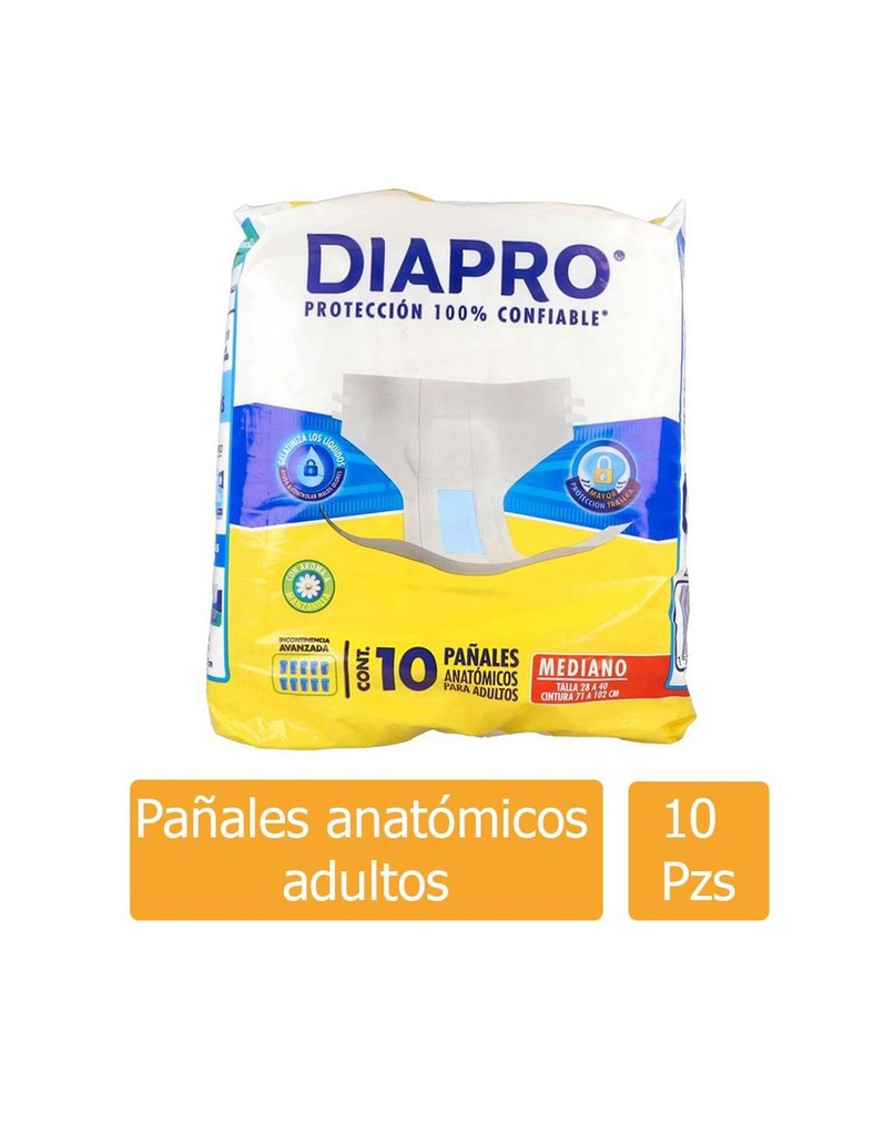 Pañal Diapro Confor Adulto Mediano 10 Piezas 