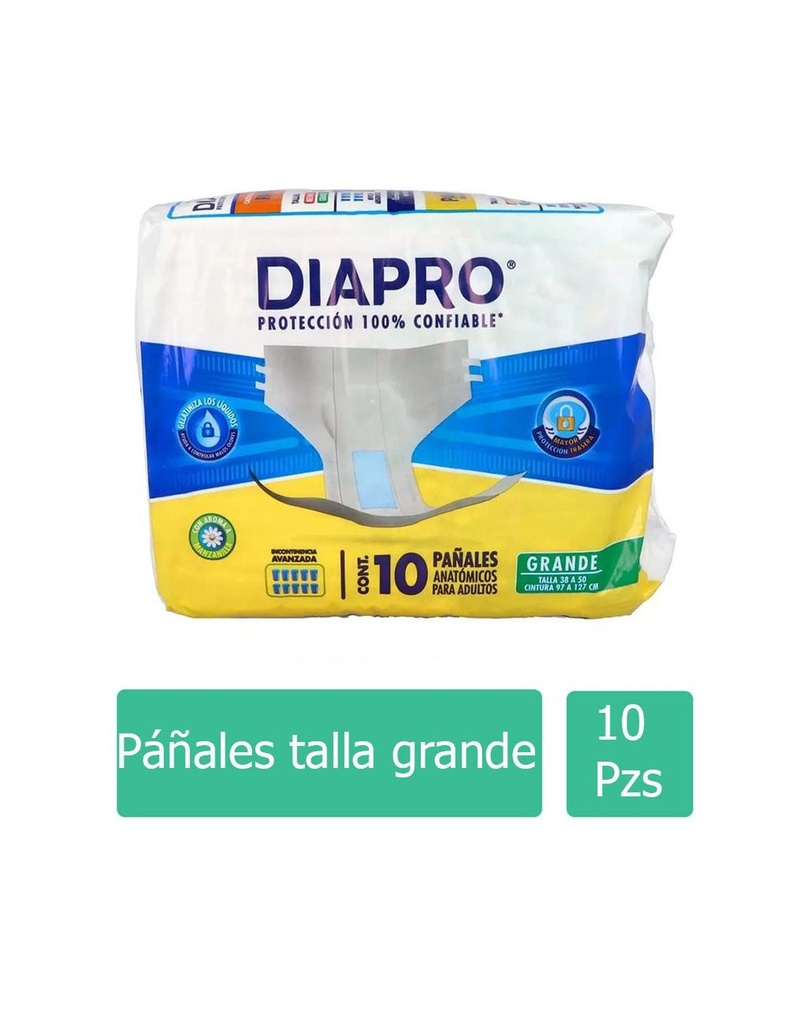 Pañal Diapro Confort Manzanilla Grande 10 Piezas 