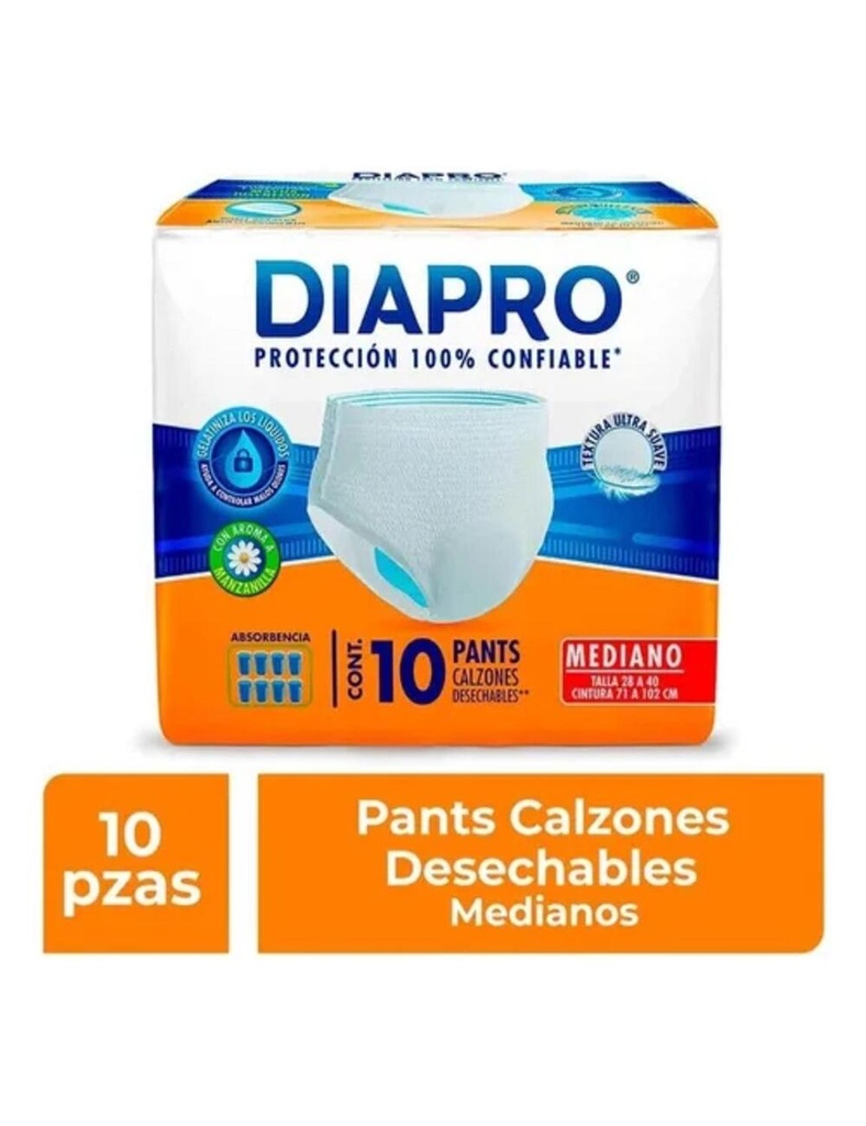 Pañal Diapro Pants Mediano 10 Piezas 