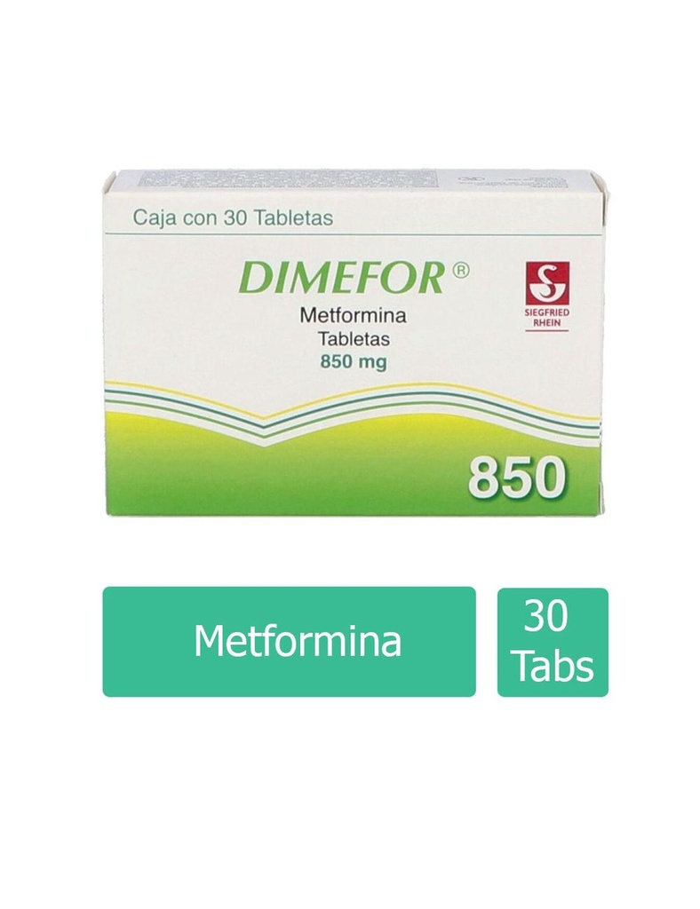 Dimefor 850 Mg 30 Tabletas 