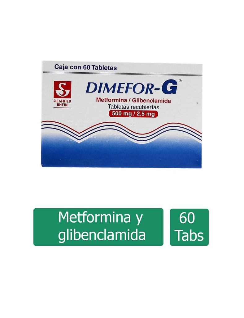 Dimefor-G 500/2.5 Mg 60 Tabletas Recubiertas 