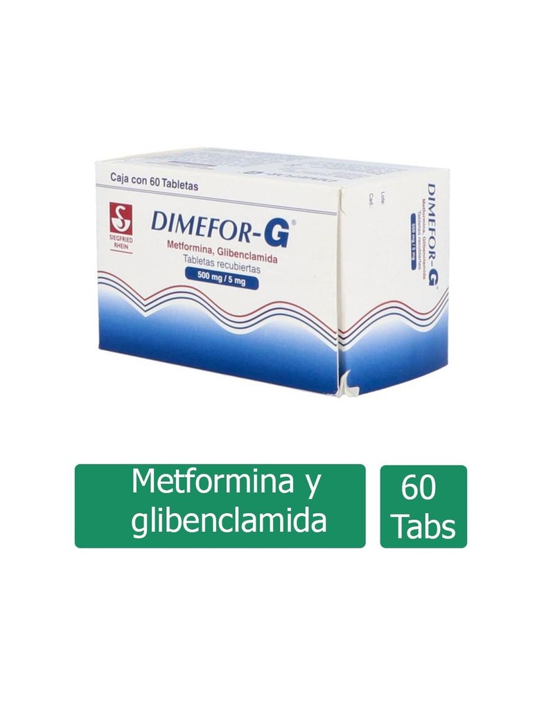 Dimefor-G 500/5 Mg 60 Tabletas Recubiertas 