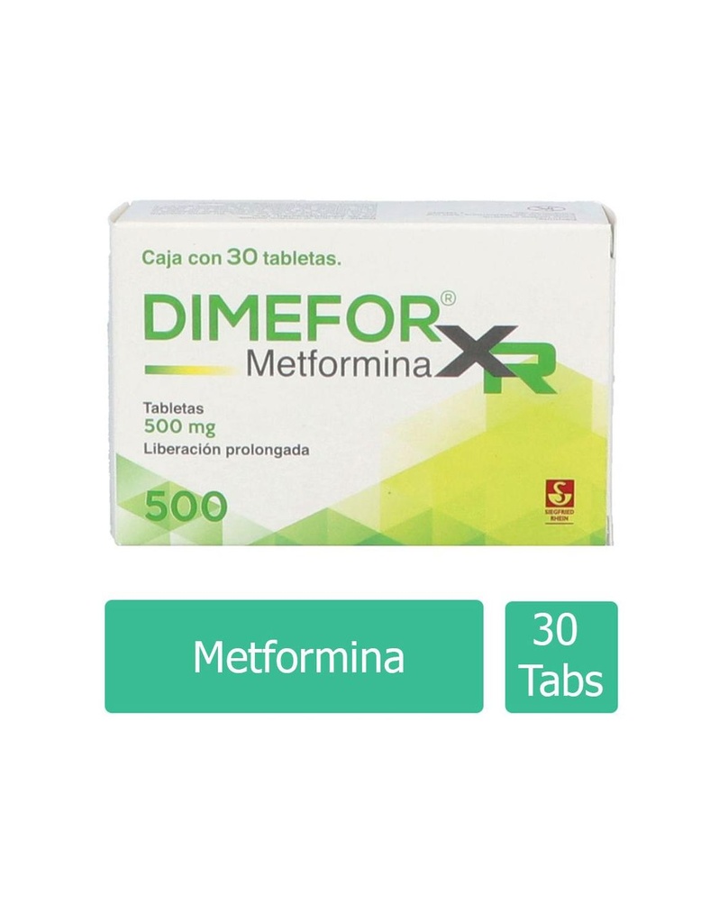 [7501300420763] Dimefor XR 500 Mg Liberación Prolongada 30 Tabletas 