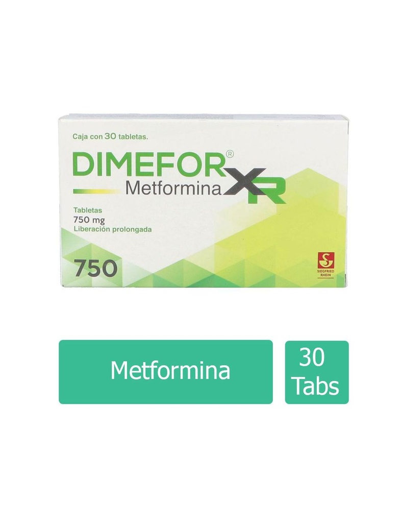 [7501300420787] Dimefor XR 750 Mg Liberación Prolongada 30 Tabletas 