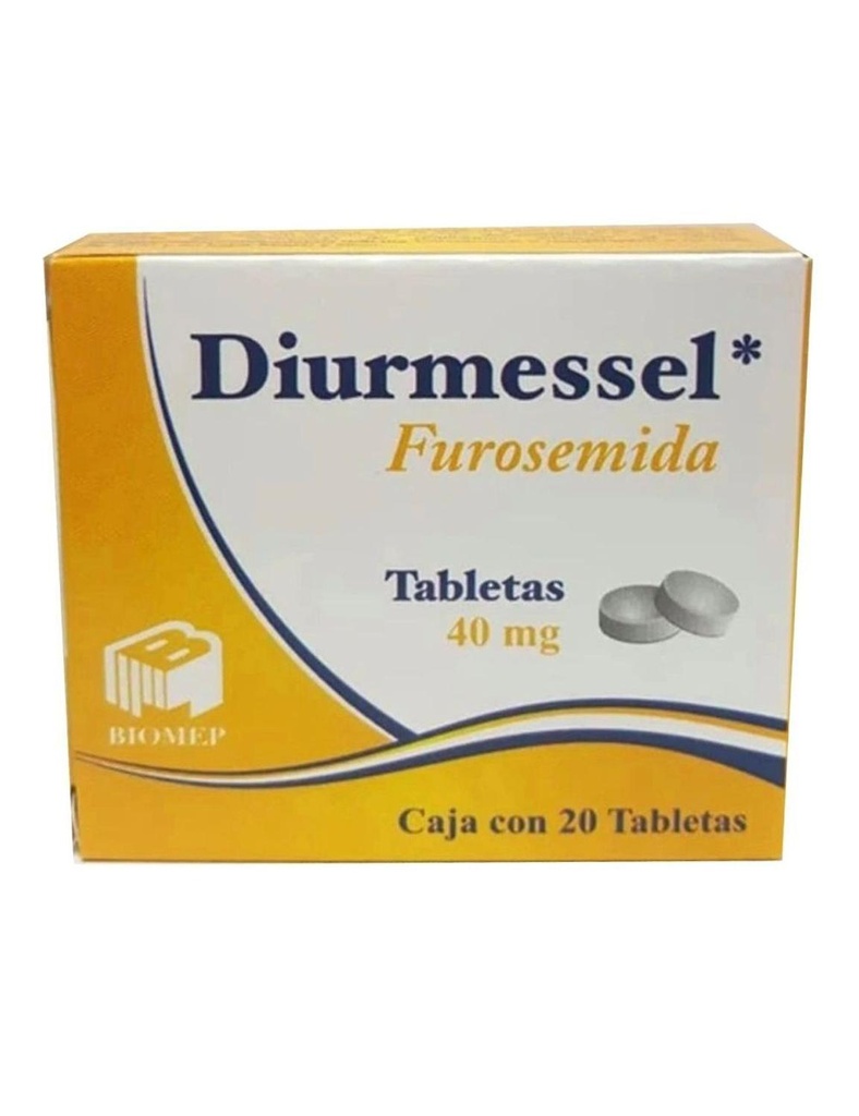 Diurmessel Furosemida 40 Mg 20 Tabletas Genérico Com Biomep 