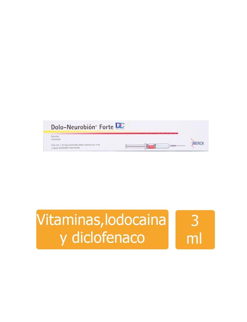 Dolo-Neurobión Forte DC Inyectable 1 Jeringa Prellenada Doble Cámara 3 Ml Y Aguja Desechable Esterilizada 
