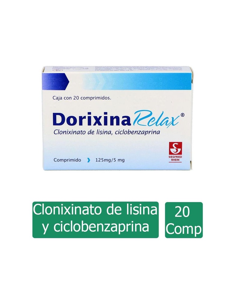 [7501300408556] Dorixina Relax 125/5 Mg 20 Comprimidos 