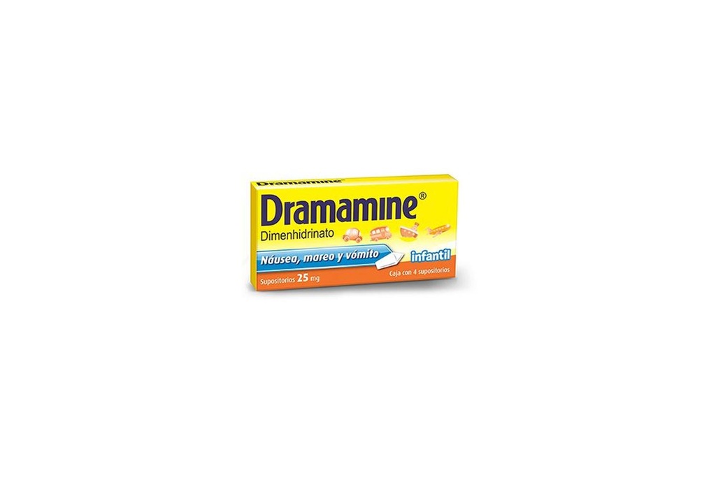 Dramamine Infantil 25 Mg 4 Supositorios 