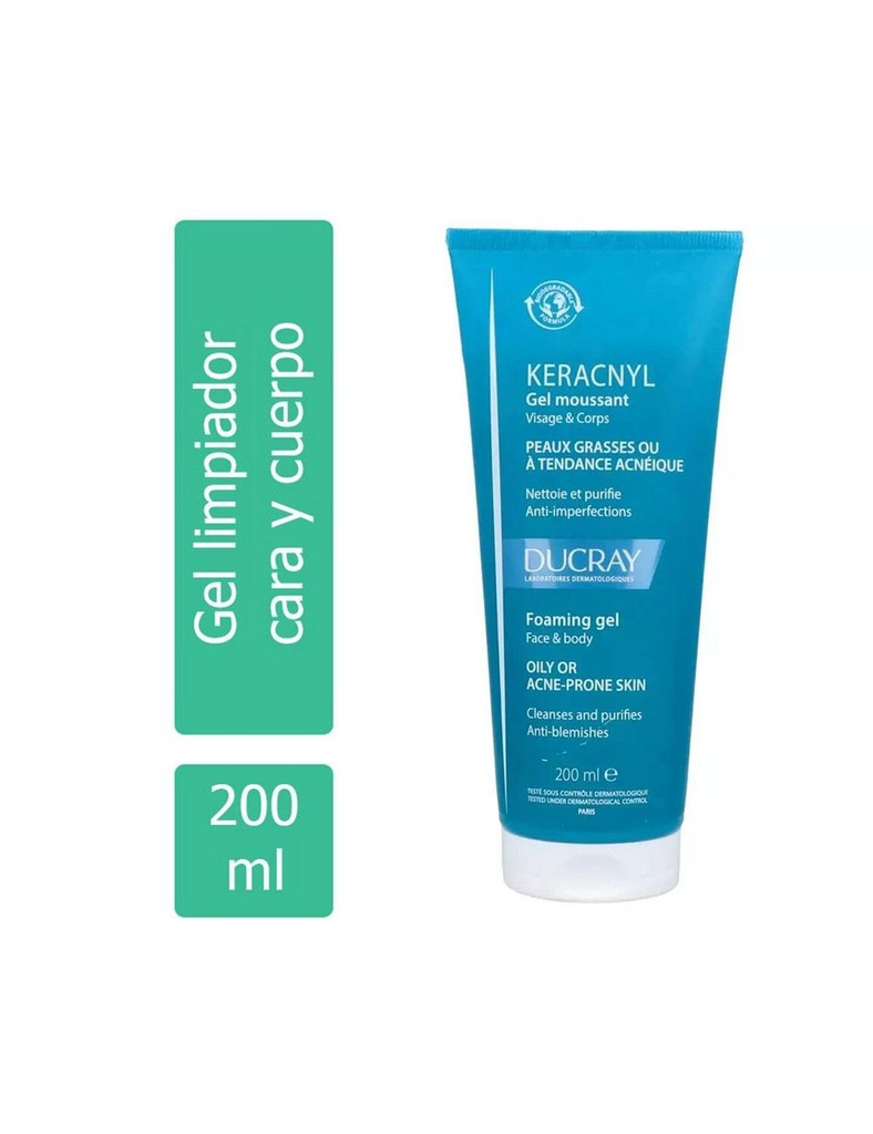 Ducray Keracnyl Gel Facial Limpiador 200 Ml 