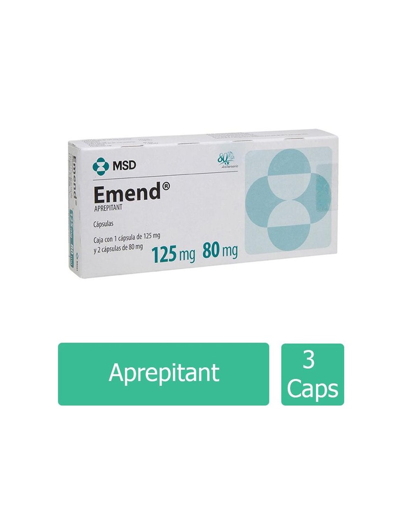 [7501326000215] Emend 1 Cápsula de 125 Mg + 2 Cápsulas de 80 mg 