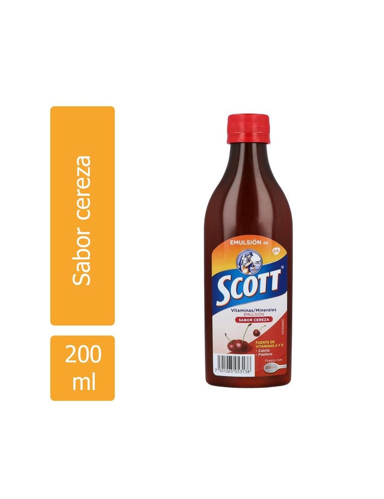 Emulsión Scott Frasco Con 200 Ml Sabor Cereza