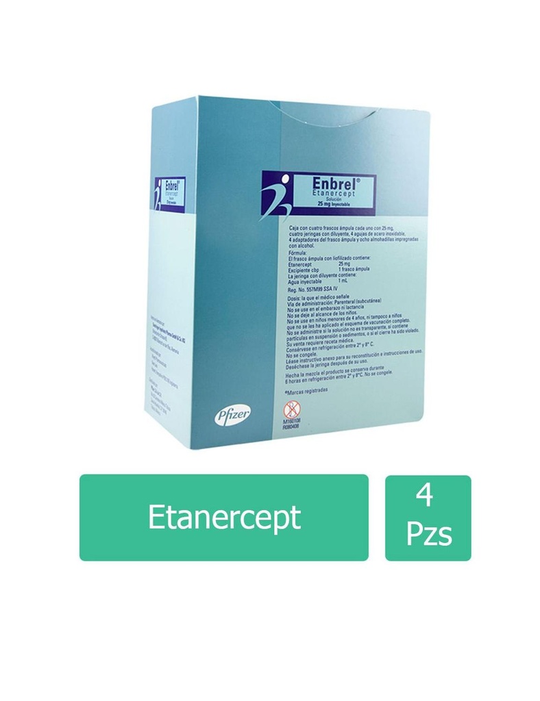 Enbrel 25 Mg 4 Frasco Ámpula 