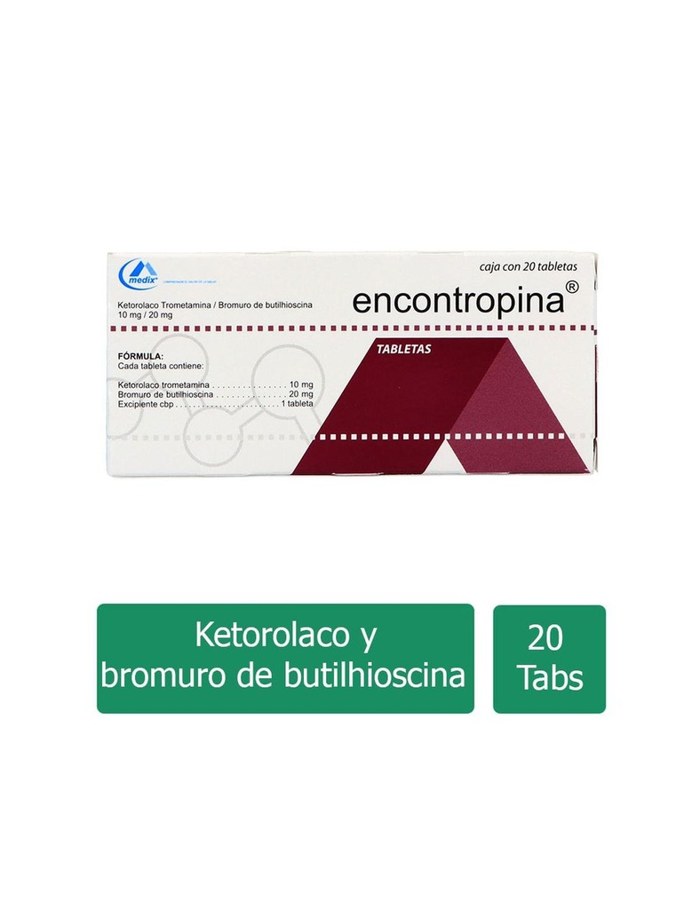 Encontropina 10/20 Mg 20 Tabletas 