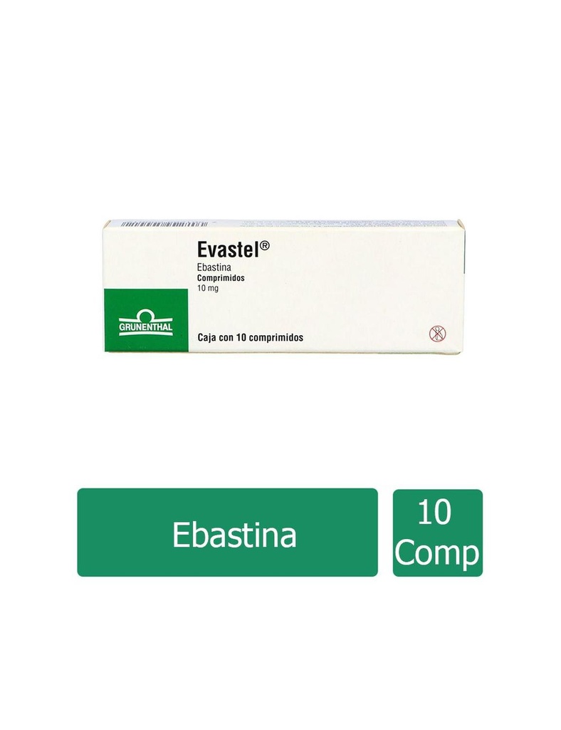 [7501289500012] Evastel 10 Mg 10 Comprimidos 