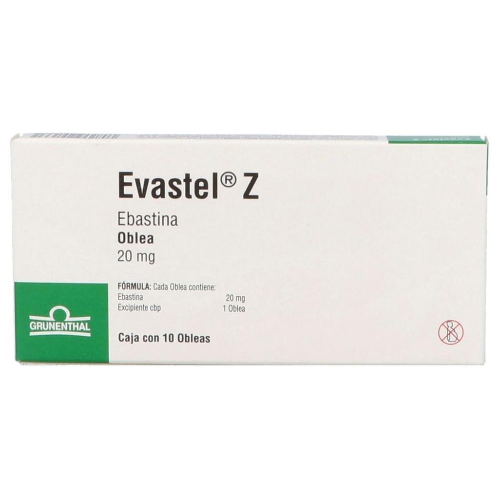Evastel Z 20 Mg 10 Obleas 