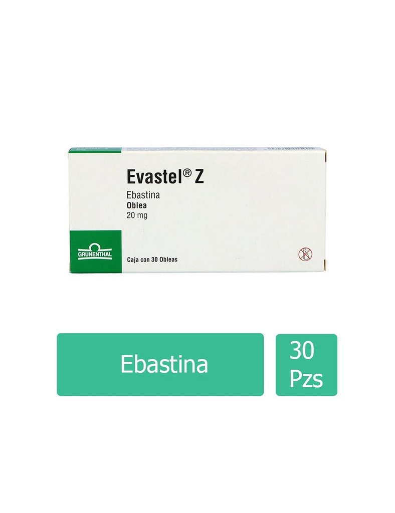 Evastel Z 20 Mg 30 Obleas 