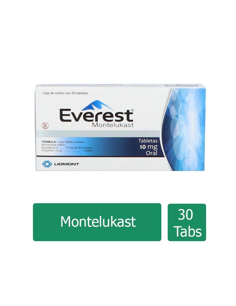 Everest Montelukast 10 Mg 30 Tabletas 