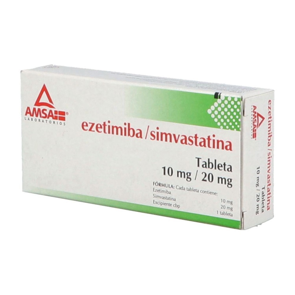 Ezetimiba/Simvastatina 10/20 Mg 14 Tabletas Genérico Amsa 