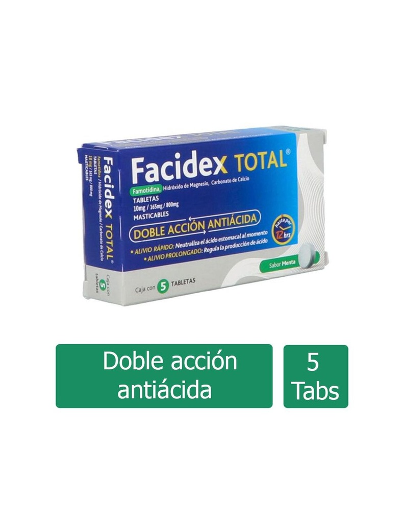 [7501299302996] Facidex Total 5 Tabletas Masticables 