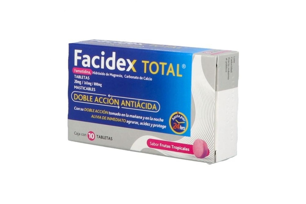 Facidex Total Frutas Tropicales Masticables 10 Tabletas 