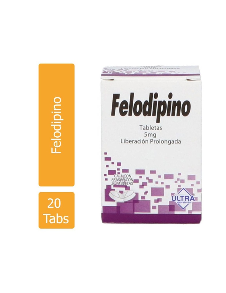 [7502216796348] Felodipino 5 Mg 20 Tabletas Genérico Ultra Lab 
