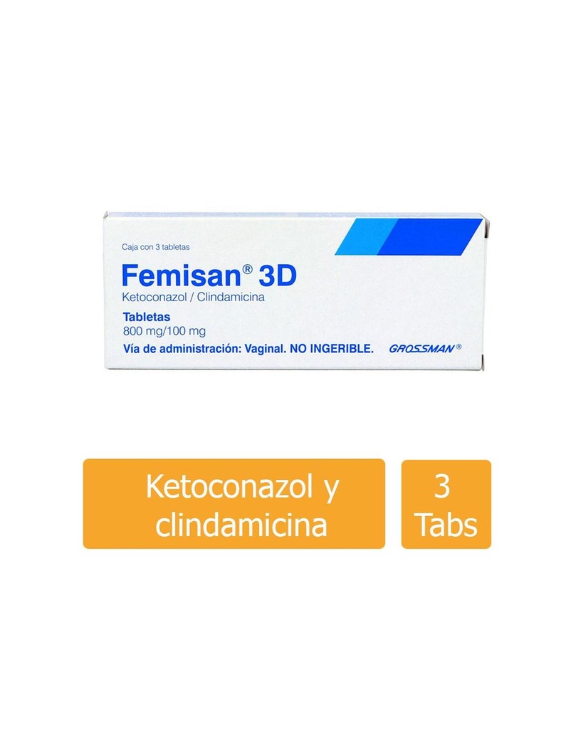 Femisan 3D 800/100 Mg Vaginal 3 Tabletas 