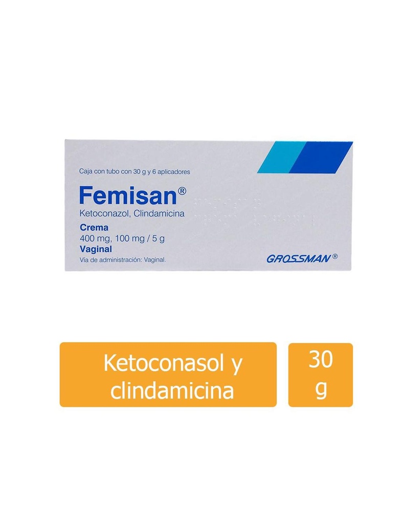 [7501123014705] Femisan 30 G Vaginal Crema 6 Aplicadores 